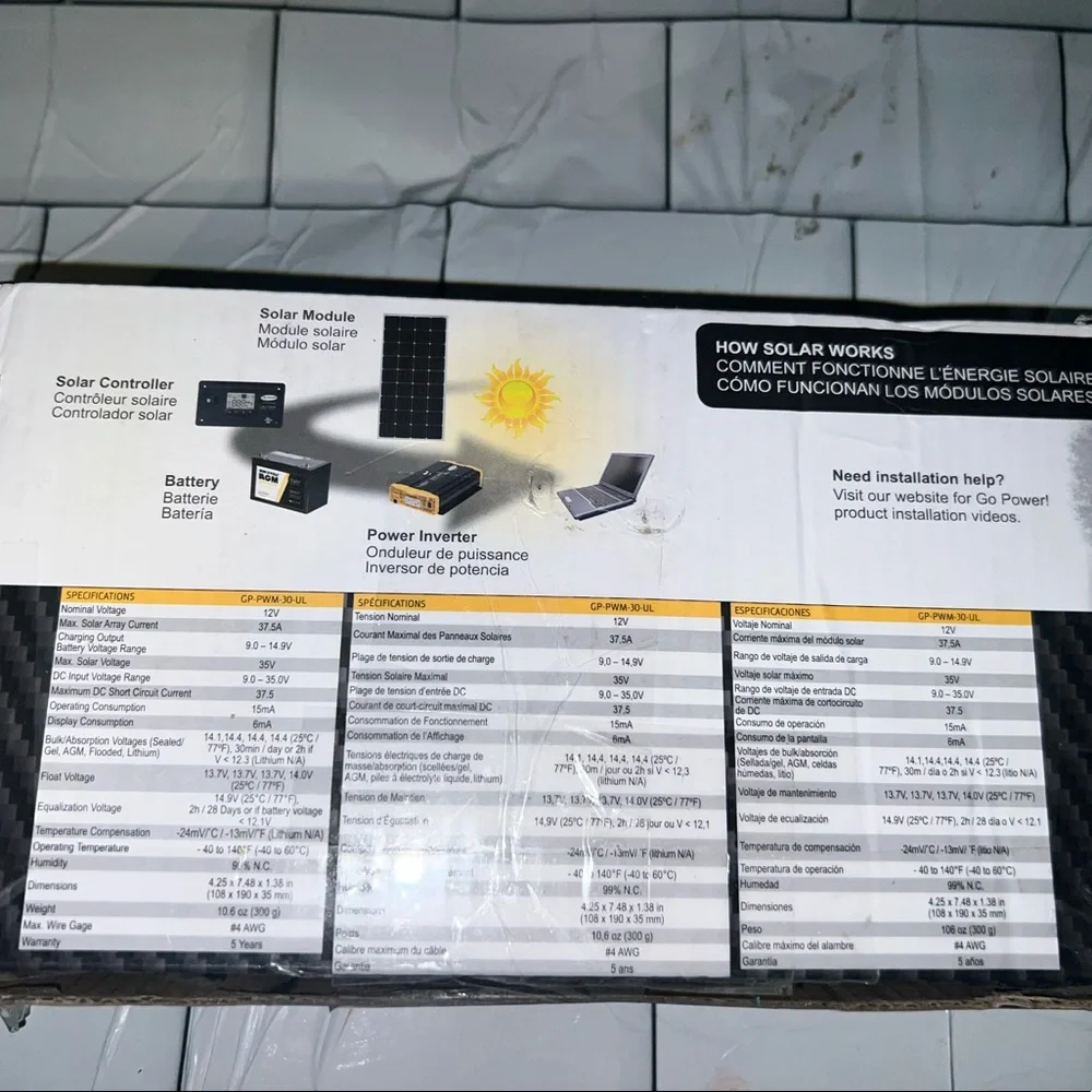 Go Power GP-PWM-30-UI PWM Solar Control - Picture 4 of 6